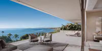 Exceptional frontline beach duplex penthouse with panoramic sea views, Tyrian in Estepona