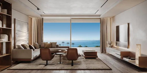 Stylish frontline beach apartment with panoramic sea views at Tyrian, Estepona