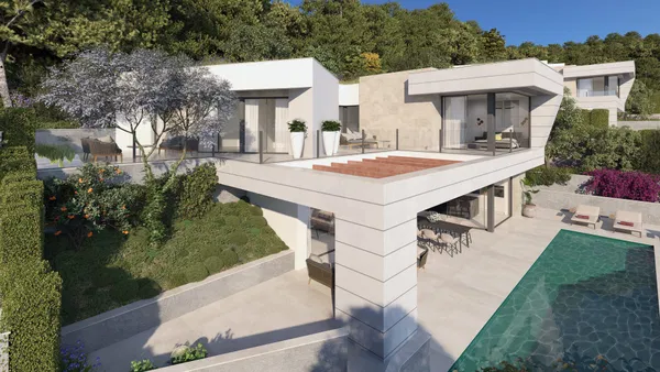 Contemporary hillside villa with panoramic views in Pinares de San Antón, Málaga