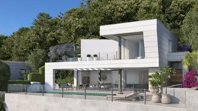 Contemporary hillside villa with panoramic views in Pinares de San Antón, Málaga