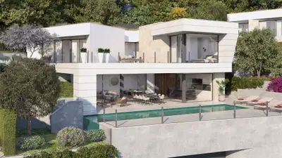 Contemporary hillside villa with panoramic views in Pinares de San Antón, Málaga