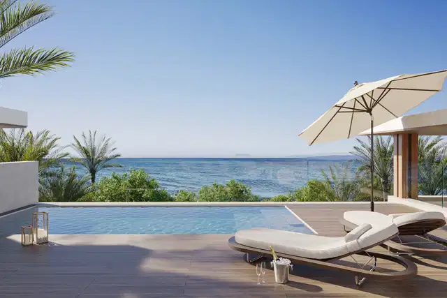 Luxury residences, apartments and villas front sea line