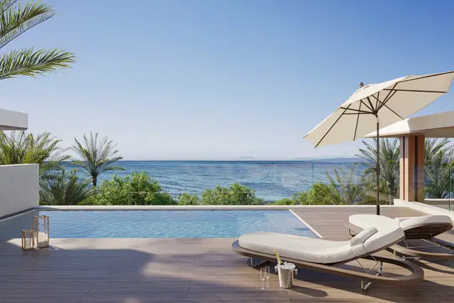 Luxury residences, apartments and villas front sea line