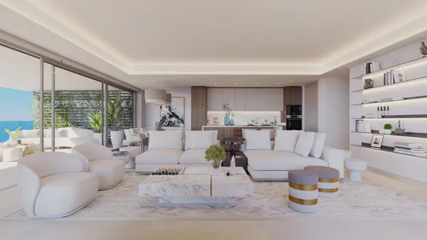 Stunning seafront penthouse on Malaga's Golden Mile, designed by Estudio Lamela