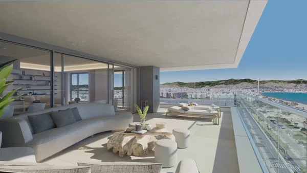 Stunning seafront penthouse on Malaga's Golden Mile, designed by Estudio Lamela