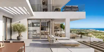 Stylish gated complex next to a golf course
