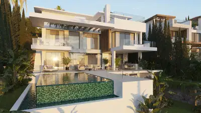 Stunning new build villa to be constructed with stunning sea views in the new Golden Mile, Estepona