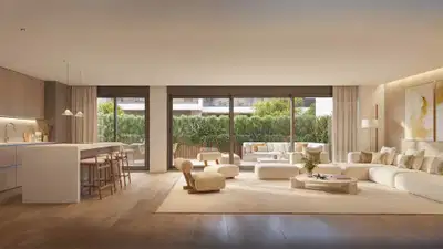 Beautiful off-plan ground floor duplex apartament with a generous garden in Nueva Andalucia, Marbella