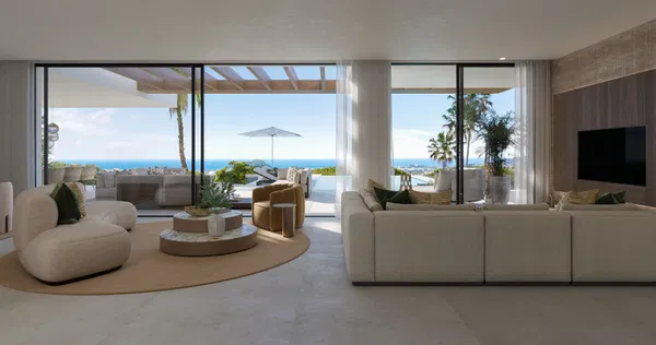 Impressive luxury villa under construction with an exclusive design and panoramic views in Estepona East