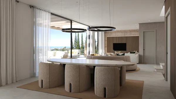 Impressive luxury villa under construction with an exclusive design and panoramic views in Estepona East
