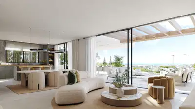 Impressive luxury villa under construction with an exclusive design and panoramic views in Estepona East