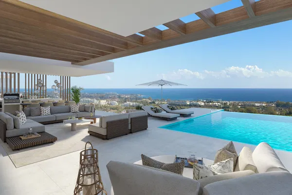 Impressive luxury villa under construction with an exclusive design and panoramic views in Estepona East