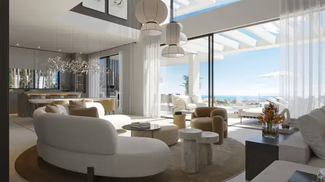 Impressive luxury villa under construction with an exclusive design and panoramic views in Estepona East