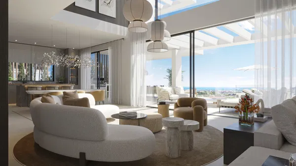 Impressive luxury villa under construction with an exclusive design and panoramic views in Estepona East