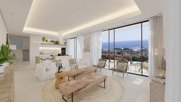 Contemporary villa with panoramic sea views and a swimming pool in Mijas Pueblo