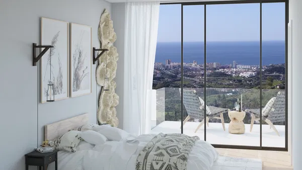 Contemporary villa with panoramic sea views and a swimming pool in Mijas Pueblo