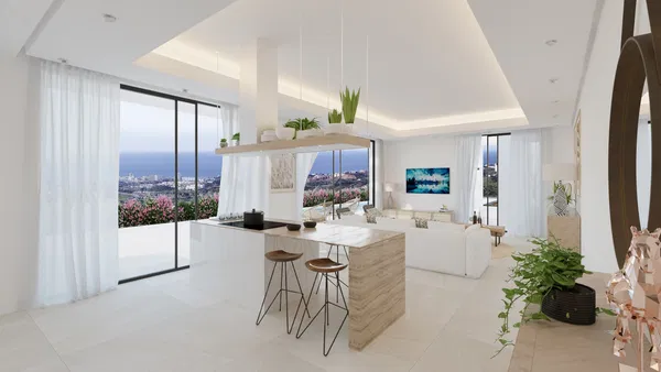 Contemporary villa with panoramic sea views and a swimming pool in Mijas Pueblo