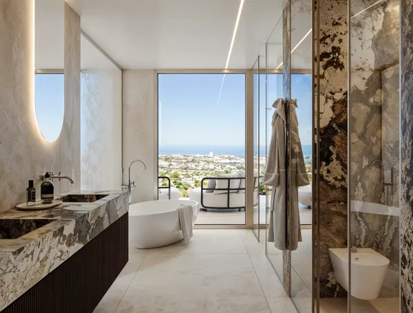 Impressive newly built sky villa with spectacular sea views and a private swimming pool in El Madroñal, Benahavis