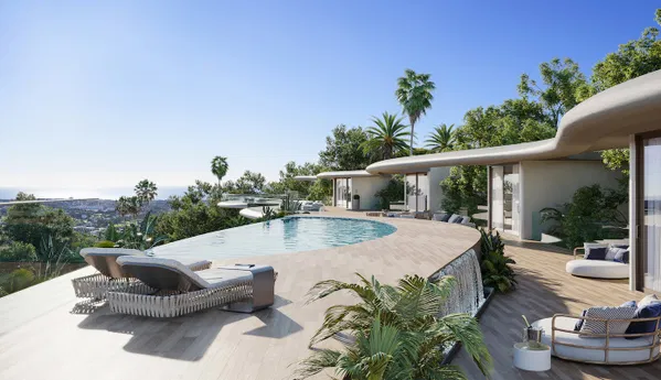 Impressive newly built sky villa with spectacular sea views and a private swimming pool in El Madroñal, Benahavis