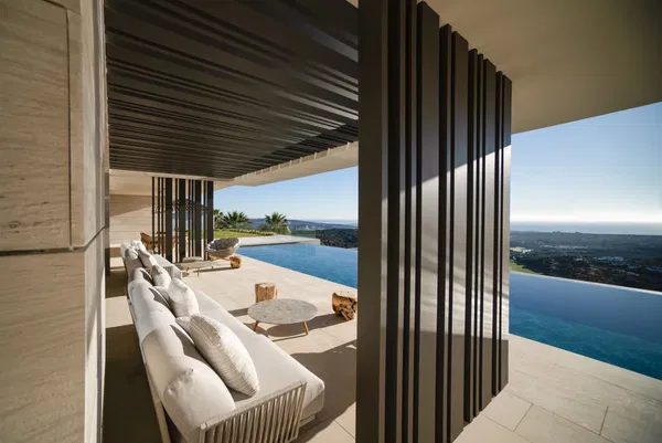 Bio architectural villa with spectacular design and open panoramic views in La Reserva, Sotogrande