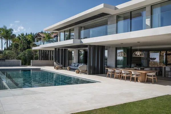 Bio architectural villa with spectacular design and open panoramic views in La Reserva, Sotogrande