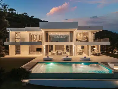 Elegant contemporary villa with sea views in the gated community of El Madroñal, Benahavís