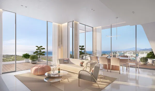 Refined branded penthouse with panoramic sea views in Finca Cortesín, Casares