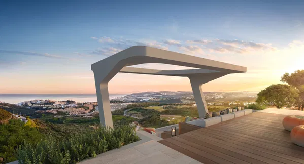 Spacious branded penthouse with private terrace, sea and golf views in Finca Cortesín, Casares
