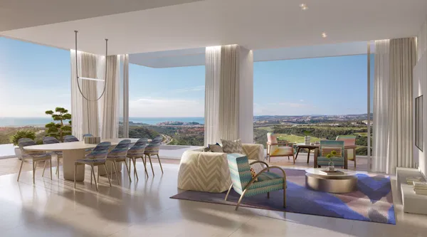 Spacious branded penthouse with private terrace, sea and golf views in Finca Cortesín, Casares
