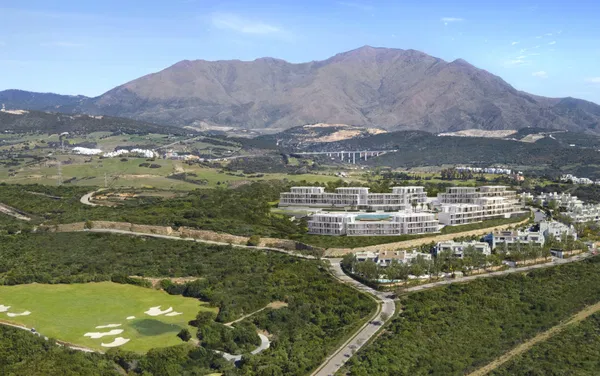 Spacious branded penthouse with private terrace, sea and golf views in Finca Cortesín, Casares
