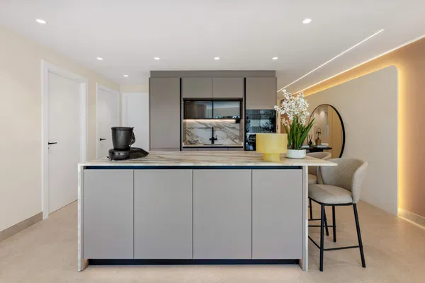 Beachfront contemporary apartment with refined Mediterranean living in Estepona, New Golden Mile
