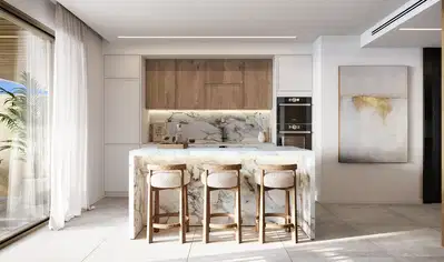 Refined ground floor apartment with private garden and covered terrace in El Campanario, Estepona
