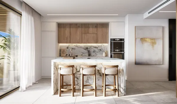Refined ground floor apartment with private garden and covered terrace in El Campanario, Estepona