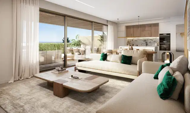 Refined ground floor apartment with private garden and covered terrace in El Campanario, Estepona