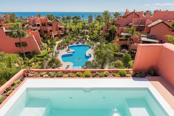 Refined beachfront duplex penthouse with Andalusian elegance, New Golden Mile, Estepona