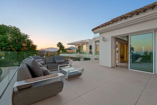 Spacious contemporary villa with guest house in a private hillside setting, Puerto del Almendro, Benahavís