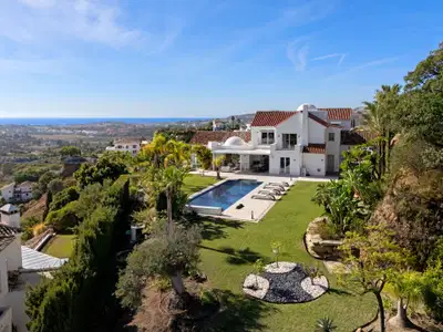 Spacious contemporary villa with guest house in a private hillside setting, Puerto del Almendro, Benahavís