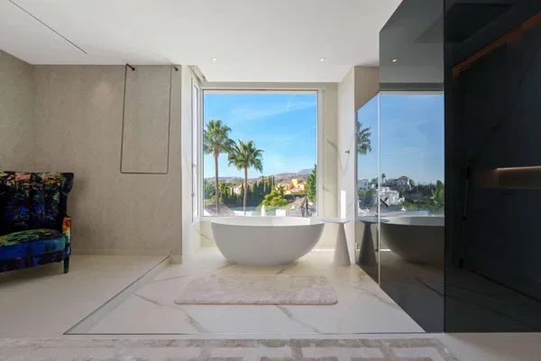 Spacious contemporary villa with guest house in a private hillside setting, Puerto del Almendro, Benahavís