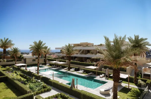 Luxury penthouse with private rooftop solarium and pool in El Campanario, Estepona